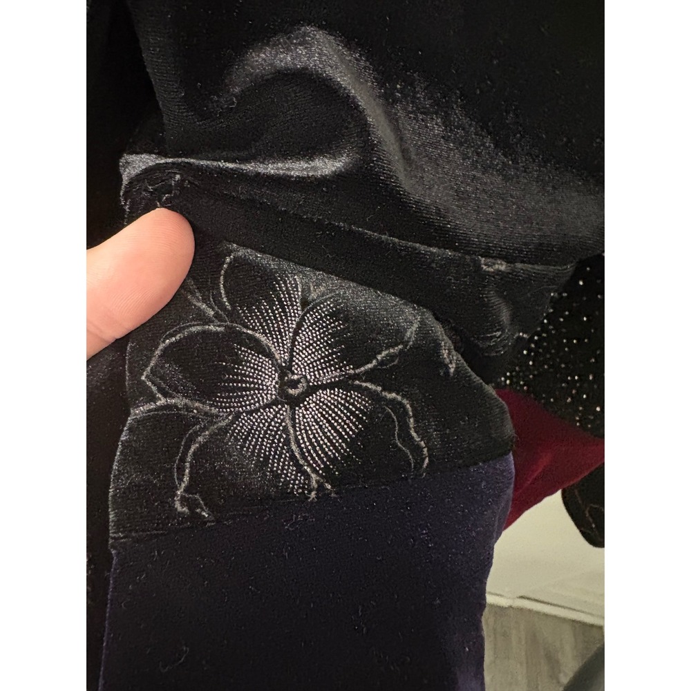 Whimsigoth Art to Wear Dark Academia Vintage 90s Velvet Colorblock Jacket Large - Picture 4 of 8